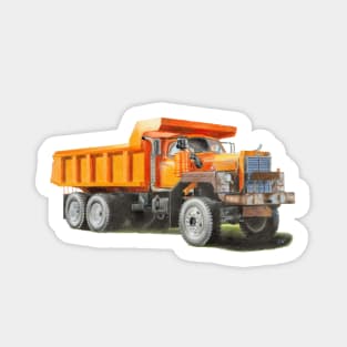 Orange Dump Truck Sticker